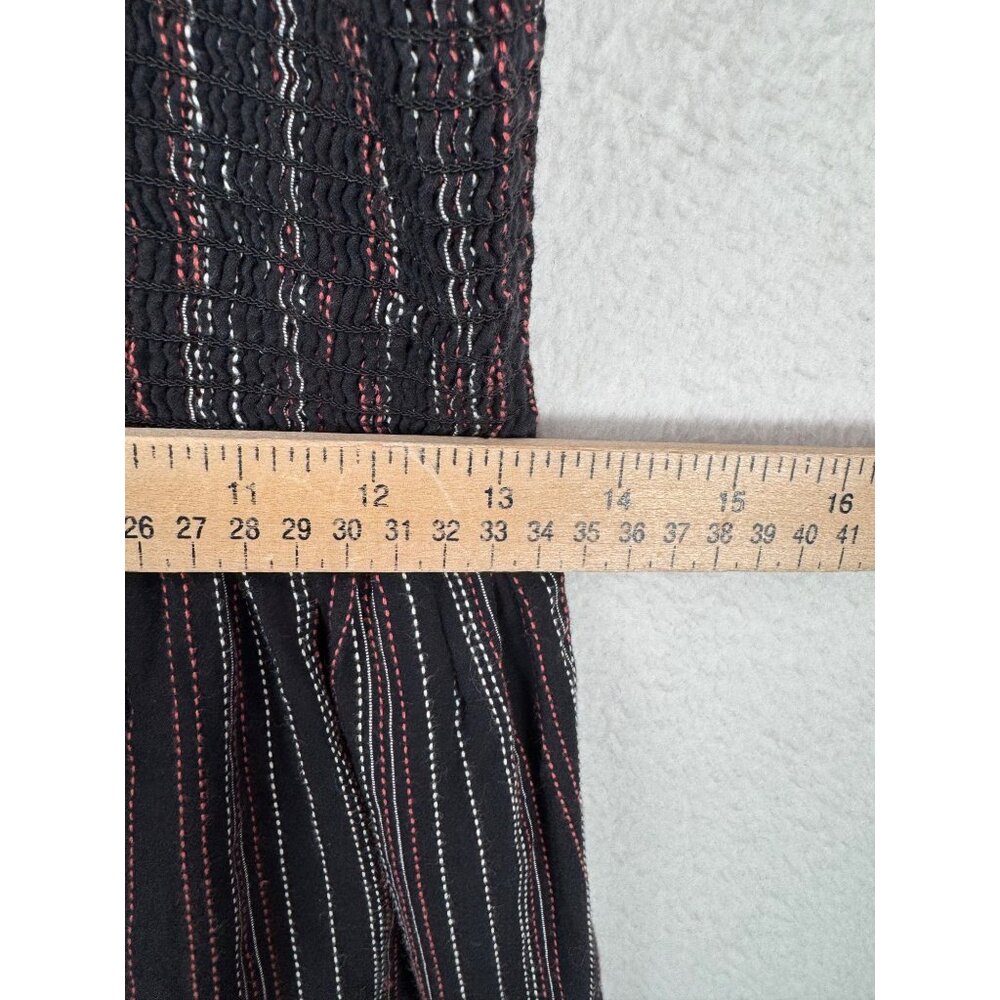 Hatch Jojo Smocked‎ Jumpsuit striped bow tie 90s beach boho sz 2 - Picture 6 of 9